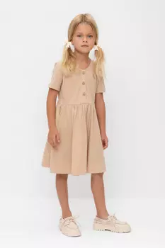 Платье для девочек CROCKID, КР 5876-1, цвет - бежевый