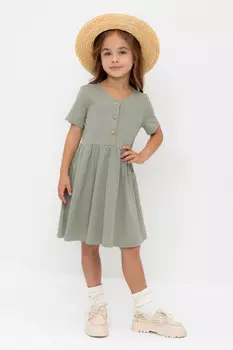 Платье для девочек CROCKID, КР 5876-1, цвет - зеленый