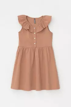 Платье для девочек CROCKID, КР 5879, цвет - коричневый