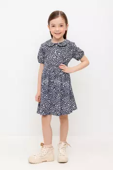 Платье для девочек CROCKID, КР 5895, цвет - темно-синий