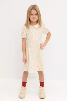 Платье для девочек CROCKID, КР 5923-1, цвет - бежевый