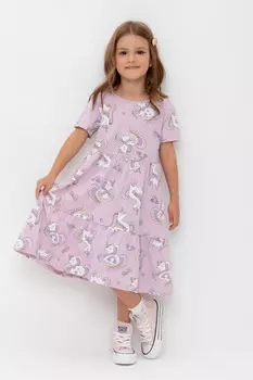 Платье для девочек CROCKID, КР 5924, цвет - фиолетовый