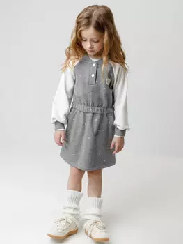Платье для девочек CROCKID, КР 5946, цвет - серый