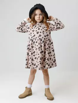 Платье для девочек CROCKID, КР 5952, цвет - бежевый