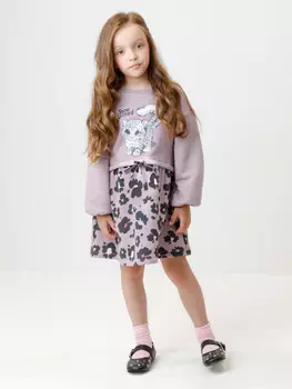 Платье для девочек CROCKID, КР 5953, цвет - фиолетовый