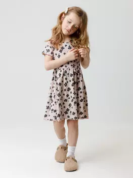 Платье для девочек CROCKID, КР 5954, цвет - бежевый