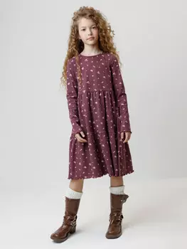 Платье для девочек CROCKID, КР 5958, цвет - бордовый