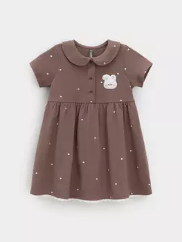Платье для девочек CROCKID, КР 5959, цвет - кофейный