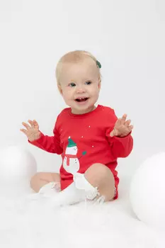 Полукомбинезон для девочек CROCKID, К 6484, цвет - красный