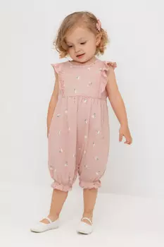 Полукомбинезон для девочек CROCKID, КР 6408, цвет - розовый