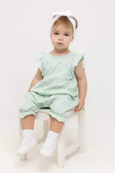 Полукомбинезон для девочек CROCKID, КР 6408, цвет - зеленый