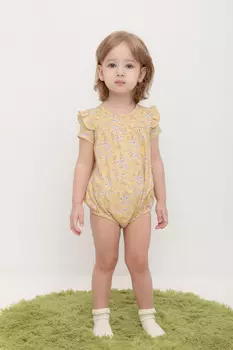 Полукомбинезон для девочек CROCKID, КР 6461, цвет - желтый
