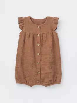 Полукомбинезон для девочек CROCKID, ТК 62016, цвет - коричневый