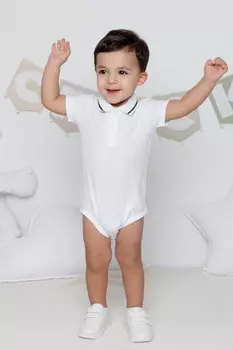 Полукомбинезон для мальчиков CROCKID, КР 6464, цвет - белый