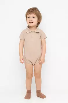 Полукомбинезон для мальчиков CROCKID, КР 6464, цвет - бежевый