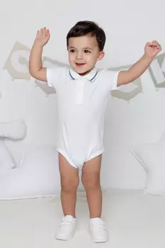 Полукомбинезон для мальчиков CROCKID, КР 6464, цвет - белый