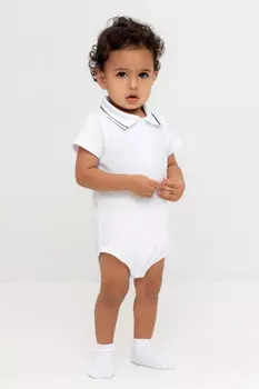 Полукомбинезон для мальчиков CROCKID, КР 6464, цвет - белый