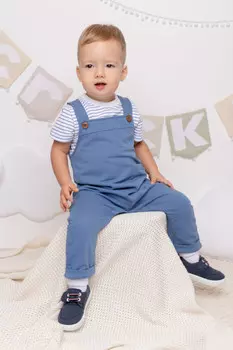 Полукомбинезон для мальчиков CROCKID, КР 6466, цвет - синий