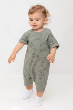 Полукомбинезон для мальчиков CROCKID, КР 6499, цвет - зеленый