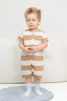 Полукомбинезон для мальчиков CROCKID, КР 6502, цвет - бежевый