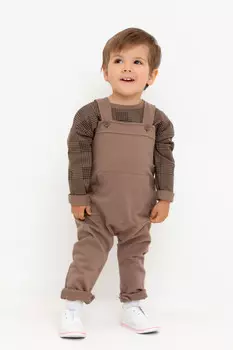 Полукомбинезон для мальчиков CROCKID, КР 6532, цвет - коричневый