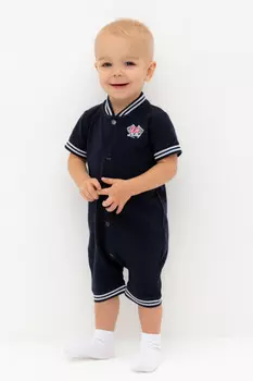 Полукомбинезон для мальчиков CROCKID, КР 6547, цвет - темно-синий