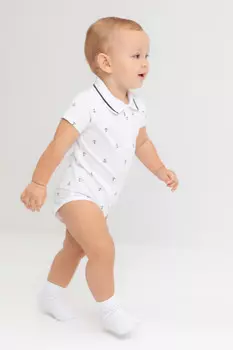 Полукомбинезон для мальчиков CROCKID, КР 6548, цвет - белый