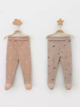 Ползунки для новорожденных CROCKID, К 400220-2уп, цвет - бежевый