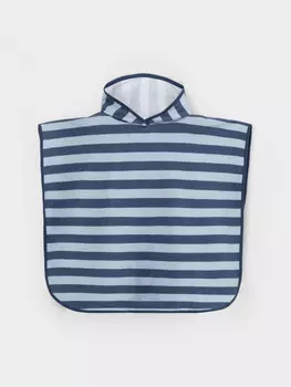 Пончо-полотенце махровое из натурального хлопка для новорожденных CROCKID, К 8535, цвет - синий