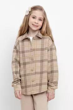 Рубашка для девочек CROCKID, КР 302555, цвет - бежевый
