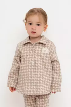 Рубашка для девочек CROCKID, КР 302557, цвет - бежевый