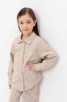 Рубашка для девочек CROCKID, КР 302559, цвет - бежевый