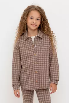 Рубашка для девочек CROCKID, КР 302559, цвет - бежевый