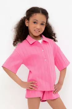 Рубашка для девочек CROCKID, КР 302718-1, цвет - ярко-розовый
