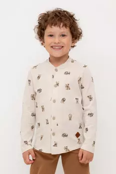 Рубашка для мальчика для мальчиков CROCKID, КР 302705-1, цвет - бежевый