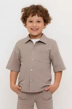 Рубашка для мальчика для мальчиков CROCKID, КР 302730, цвет - коричневый