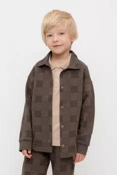 Рубашка для мальчика для мальчиков CROCKID, КР 302567, цвет - коричневый