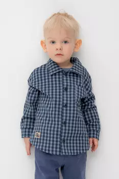 Рубашка для мальчика для мальчиков CROCKID, КР 302609, цвет - голубой