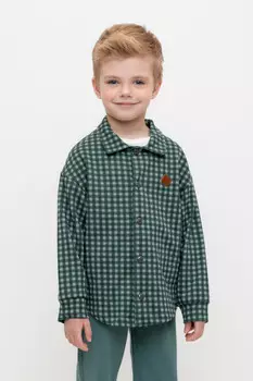 Рубашка для мальчика для мальчиков CROCKID, КР 302567, цвет - зеленый