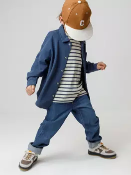 Рубашка на кнопках для мальчика для мальчиков CROCKID, КР 302794, цвет - синий