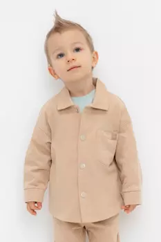 Рубашка на кнопках для мальчика для мальчиков CROCKID, КР 302412, цвет - бежевый