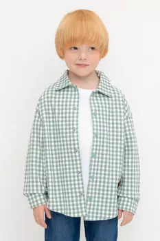 Рубашка на кнопках для мальчика для мальчиков CROCKID, КР 302567, цвет - зеленый
