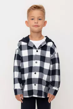 Рубашка с капюшоном для мальчика для мальчиков CROCKID, КР 302681, цвет - черный3