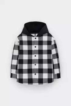 Рубашка с капюшоном для мальчика для мальчиков CROCKID, КР 302681-1, цвет - черный3