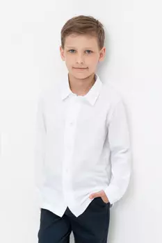 Рубашка школьная для мальчика для мальчиков CROCKID, К 302499, цвет - белый