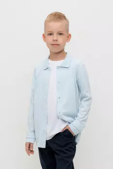 Рубашка школьная для мальчика для мальчиков CROCKID, К 302499, цвет - светло-голубой