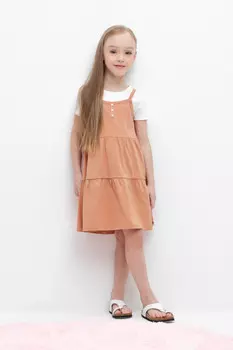 Сарафан для девочек CROCKID, КР 5799, цвет - коричневый
