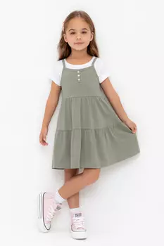 Сарафан для девочек CROCKID, КР 5799, цвет - зеленый