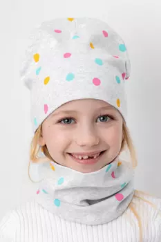 Шапка для девочек CROCKID, К 8125, цвет - светло-серый5