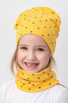 Шапка для девочек CROCKID, К 8125, цвет - желтый